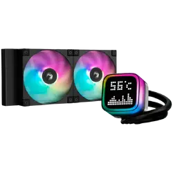 DeepCool LP240, 240mm CPU Liquid Cooler, 2x120mm ARGB PWM Fans, Dot-matrix Screen, Anti-Leak Technology, Black, LGA1851/1700/1200/1151/1150/1155, AMD AM5/AM4, 5Y, R-LP240-BKMSNC-G-1