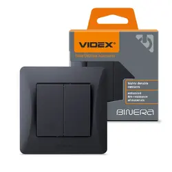 СЕРИЕН ДЕВИАТОРЕН КЛЮЧ 10А VF-BNSW2P-BG BINERA VIDEX - ГРАФИТ